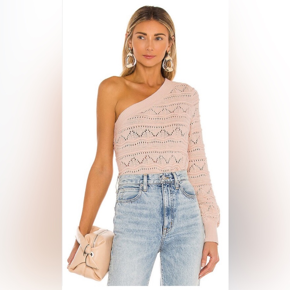 Lowell One Shoulder Sweater in Almond Milk